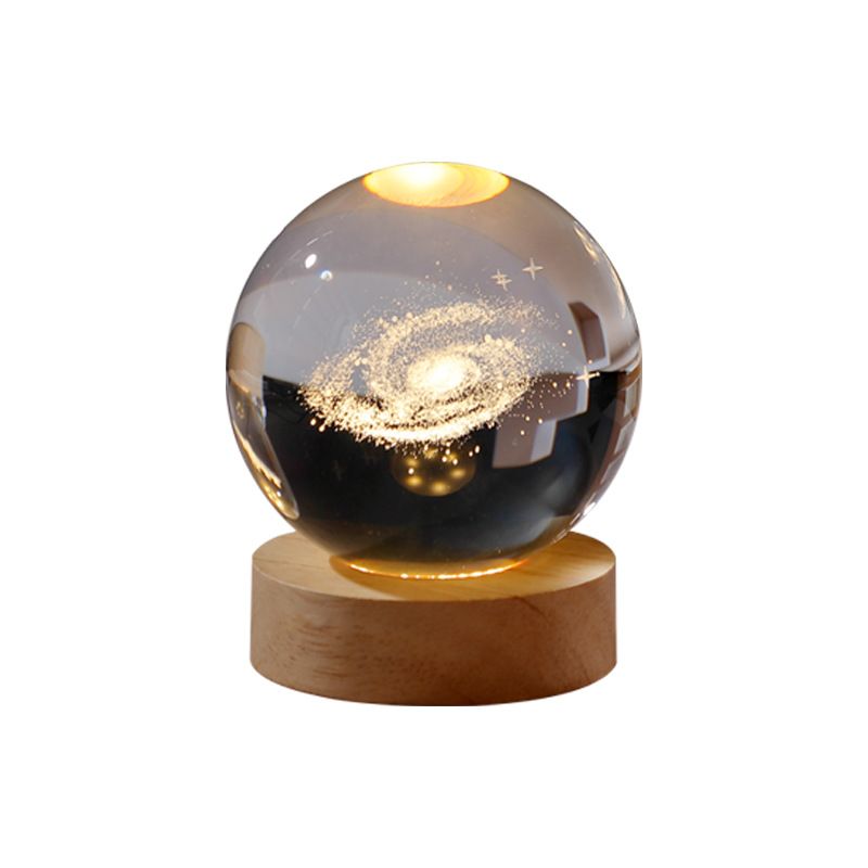 3D Galaxy Aesthetic Crystal Ball Night Light With Luminous Base - Space ...