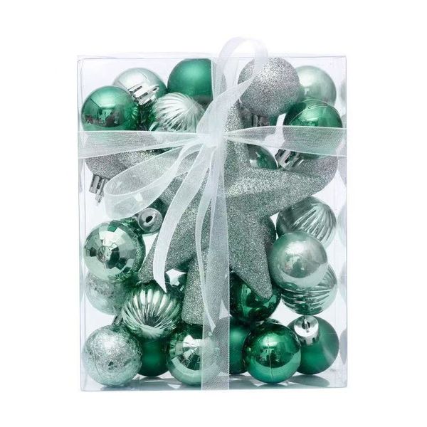 30PCS Painted Tree-Topper Star&amp;Christmas Ball Christmas Tree Decoration Set