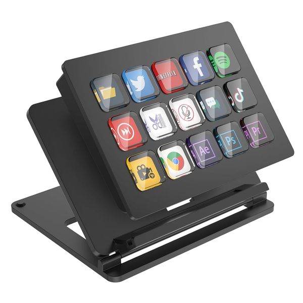 15 Key LCD Stream Deck Mini-Compatible with OBS, Twitch, YouTube, Photoshop