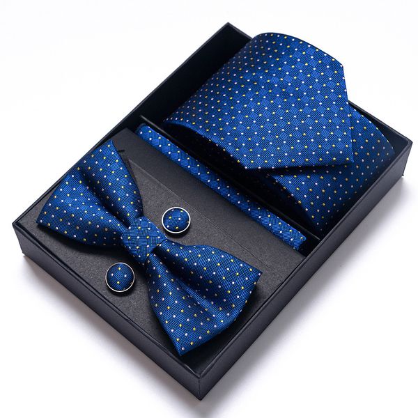 Mens bow tie Tie and Necktie Hankerchief Cufflinks Set W36