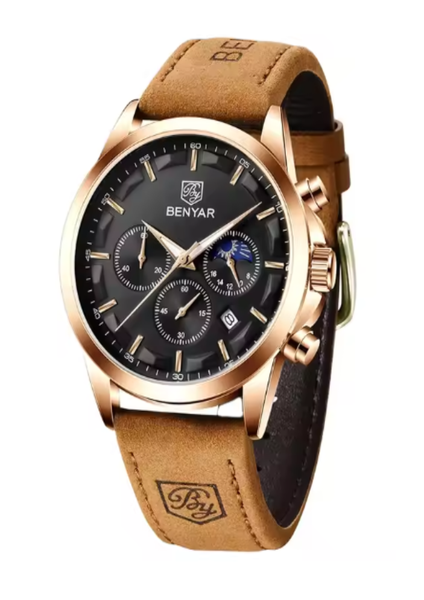 Benyar Regal Chronograph Quartz Men's Watch - Leather Strap