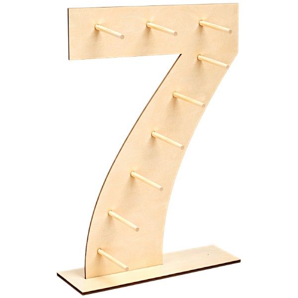 Wooden Donut Stand Display - Number 7 - Freestanding Party Dessert Holder