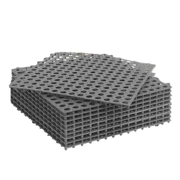 Decor Interlocking Floor Tiles with Drain Holes - 30cm - 10 Piece
