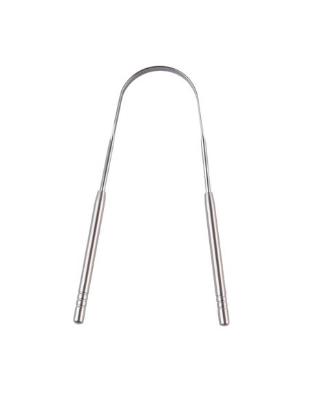Stainless Steel U-Shaped Tongue Scraper- Silver
