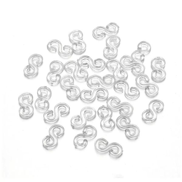 500 Pieces S Clips Loom Bands Clips Rubber Band Kit Plastic Connectors