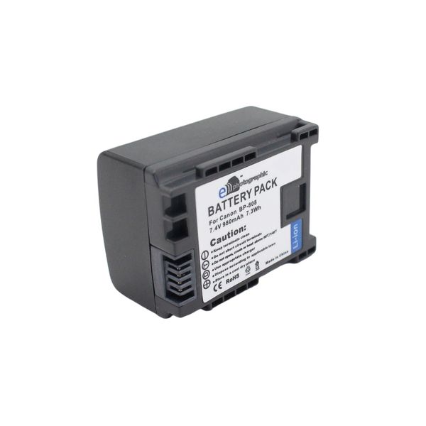 E-Photographic BP-808 980mAh Generic Replacement Battery for Canon