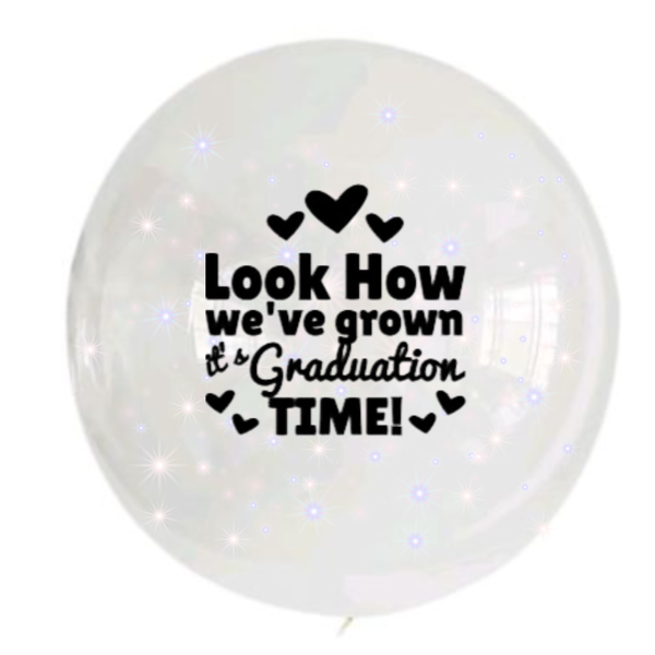 BG - Bobo Balloon - 24inch - Look How We've Grown, its Graduation Time