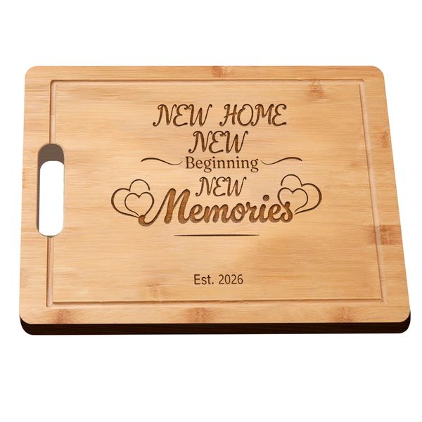 Laser Engraved Bamboo Cutting Board Warm Gifts for First Time Home Buyers