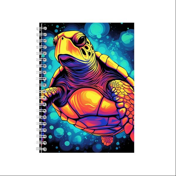 Neon Turtle 98 Gift Idea A5 Notepad B-Day Present