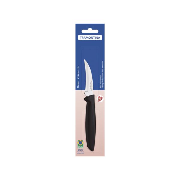 Tramontina 3 (8cm) Peeling Knife, Plenus Range, Dishwasher Safe in Blister