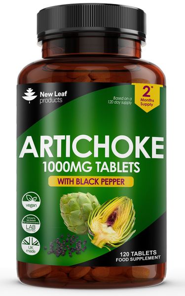 Artichoke Tablets with Black Pepper 2 Month Supply - Digestion, Liver