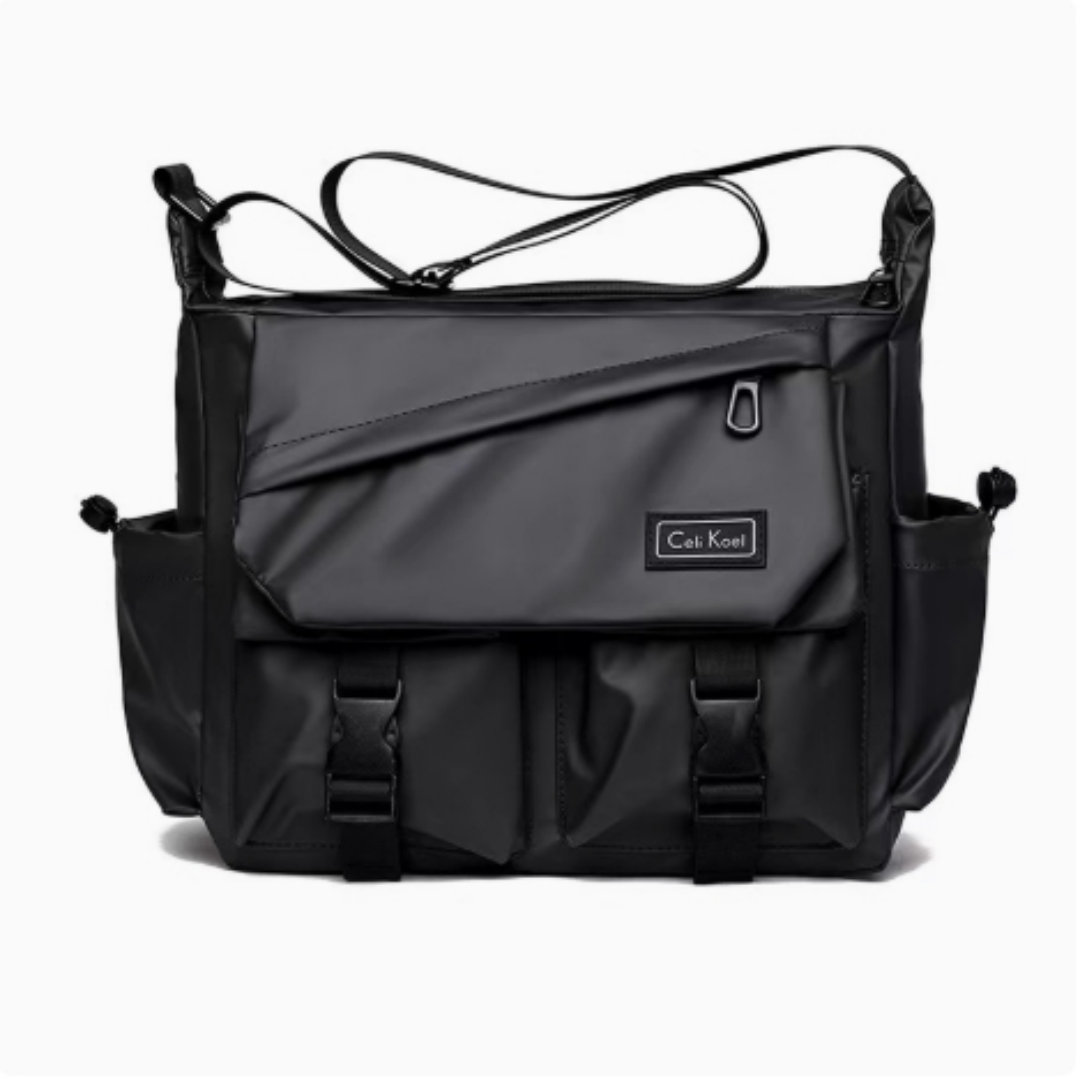 Waterproof Crossbody Bag - Black & Gray, Trendy Style