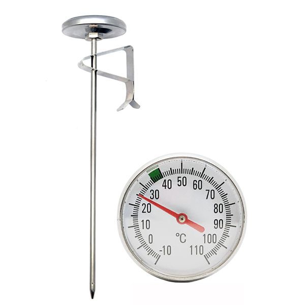 Milk Thermometer for Coffee with 15cm Stainless Steel Probe and Clip