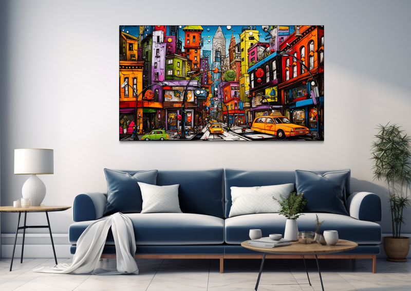Canvas Wall Art - Whimsical Cityscape Abstract - BK0306