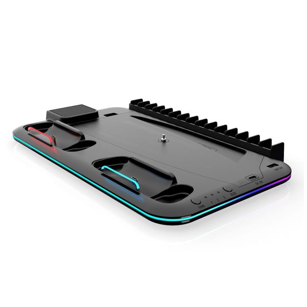 PS5 Stand,PS5 Slim Stand with Cooling and Controller Charging Station