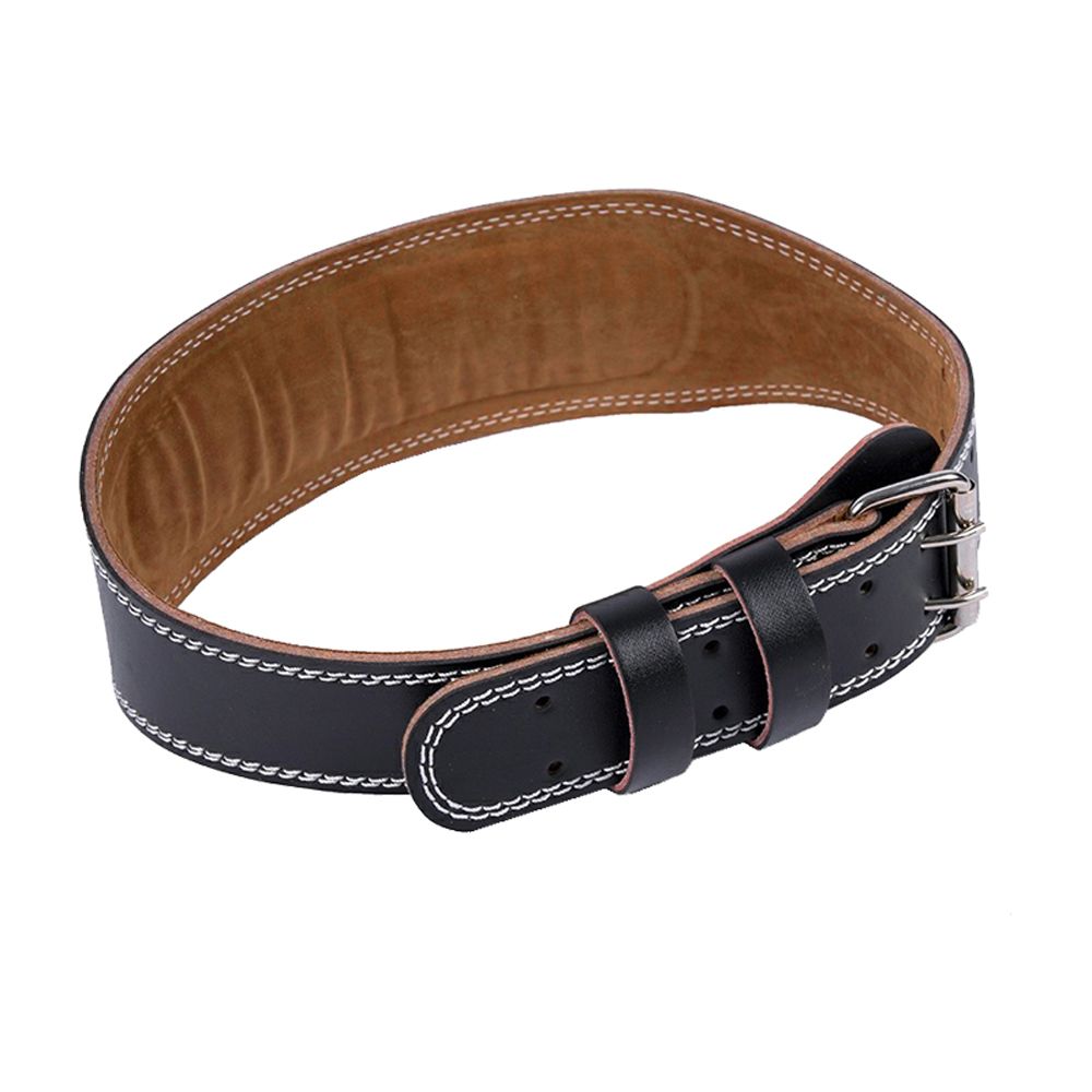 Men&Women Faux Leather Weight Lifting Belt Prong Power Lumbar Waistband