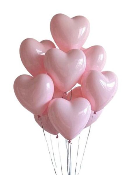 Pink Heart-Shaped Latex Balloons for Party, Birthdays/Valentines - 20 Piece