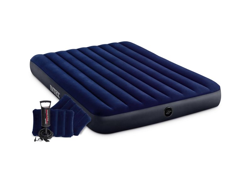 Intex Queen Dura-Beam Classic Downy Airbed With Hand Pump