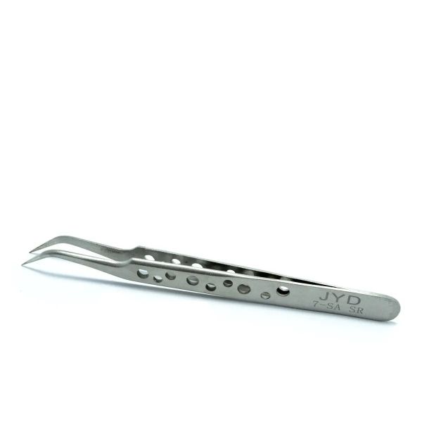 JYD 7-SA SR Professional Anti-Static Hole-Curved Stainless Steel Tweezer