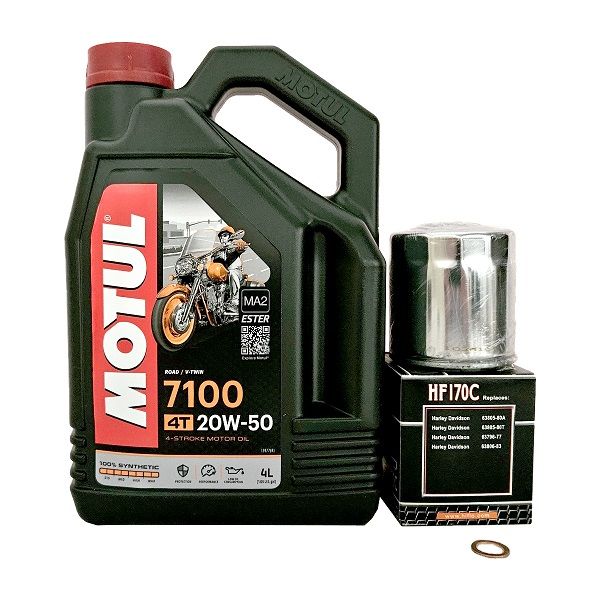 Oil service kit Harley Davidson 2 - with chrome oil filter