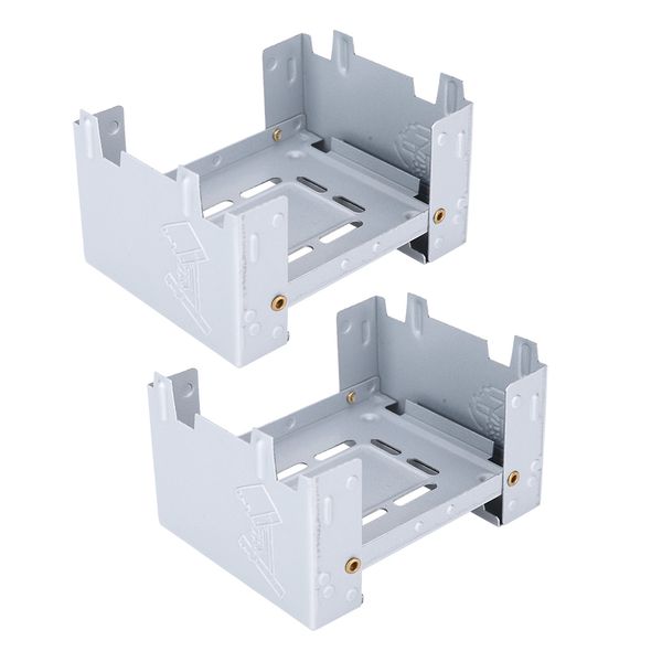 2pcs Folding Alcohol Spirit Stoves (Silver)