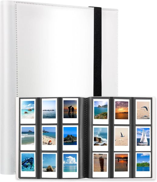 432 Pockets Album PU Cow Pattern for 3-Inch Photos Instax Mini - White