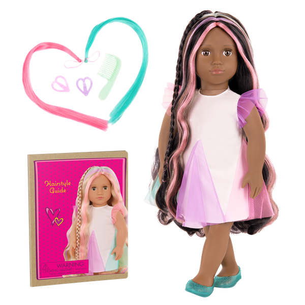 Our Generation Hairplay Doll Tasha 18inch Rainbow Colour Hair
