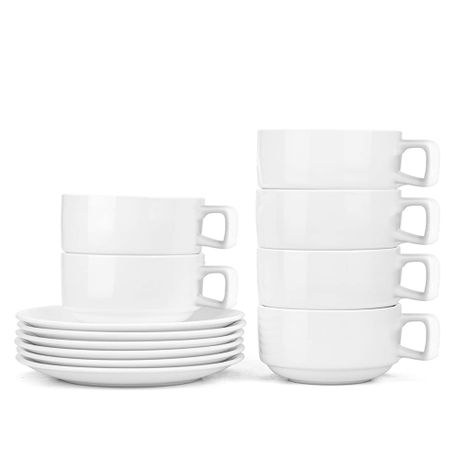 Elegant Porcelain Tea or Coffee Cups - 200ml - Set of 6, Shop Today. Get  it Tomorrow!