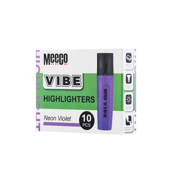 Meeco VIBE Signature Highlighters Violet Pack of 10