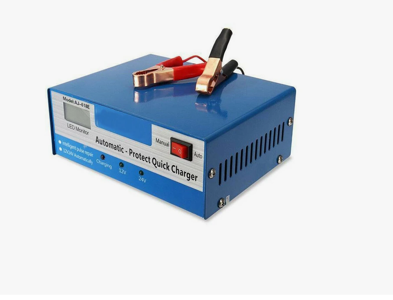 GB 12V/24V Smart Car Battery Charger Automatic Pulse Repair Tool-Blue