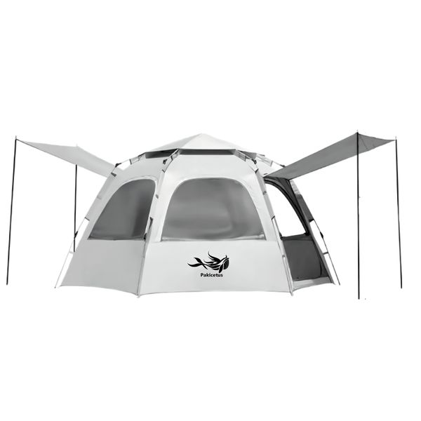 PAKICETUS 2-4 Person Large Hexagonal Pop-up Family Camping Tent