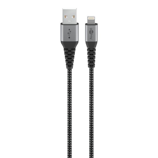 Goobay Lightning USB-A Textile 1m 60W MFi-certified Cable with Metal Plugs
