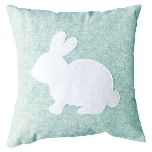 Sea Foam Green Pillow/Scatter Cushion White Bunny (40x40 Cm Inner Included)