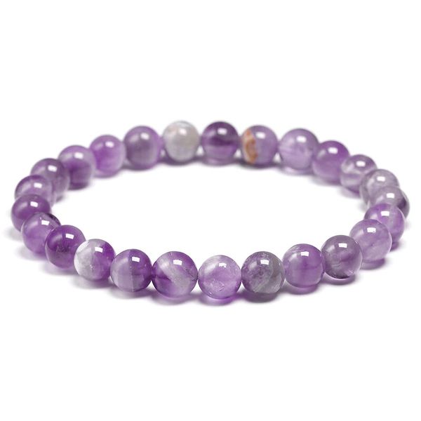 Soothing &amp; Calming Amethyst Bracelet Balance Mood Swings Dispel Anger - 8mm