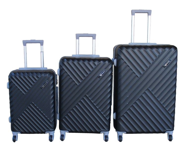 3-Piece Travel Luggage Suitcase Bag Set-Stylish And Convenient - Black