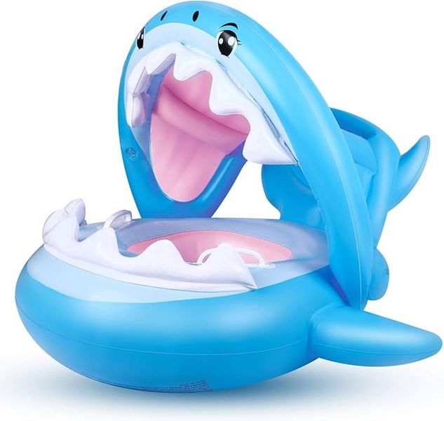 Baby Shark Swimming Pool Float Ring - With Sun Cover