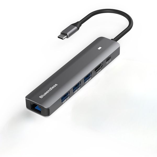 Blueendless - Type-C 6-in-1 Multi-Port Hub Station