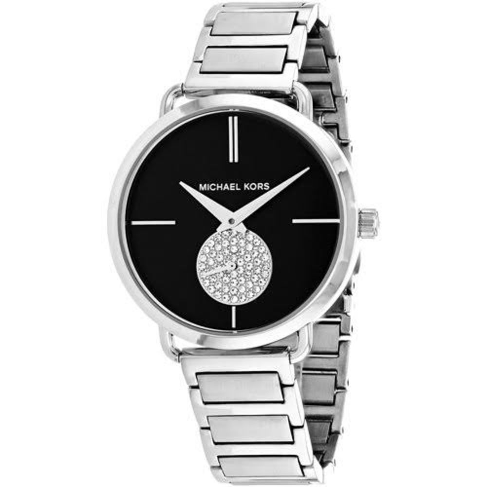 Michael Kors Portia Black Dial Stainless Steel Women s Watch