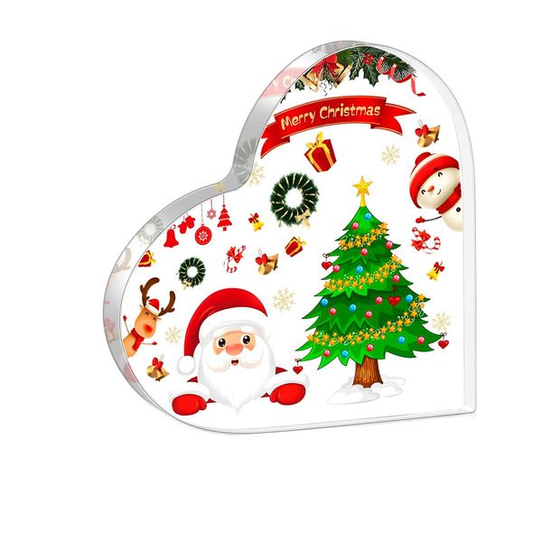 Acrylic Heart Shaped Gifts Christmas Decorations Office Desk for Table
