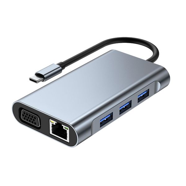 4k 7-in-1 Type-c Network Hub Multi-splitter Adapter