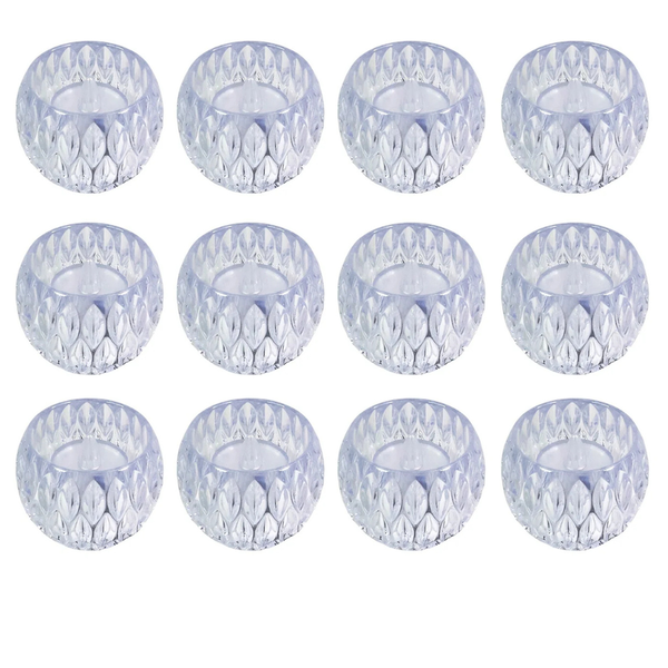 AICOM 12 Pack Round Crystal Auto-Flicker Flameless LED Candles -Warm Yellow