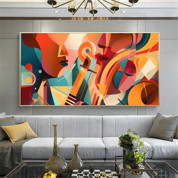 Canvas Wall Decor - Colourful Jazz Abstract - 0411