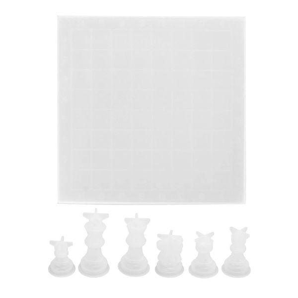 Craft DIY Epoxy Resin Chess Board &amp; Pieces Baking Mould - Set of 7