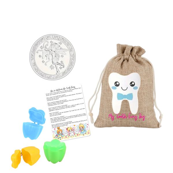 Classic Tooth Fairy Set - Classic Coin, Pouch, Tooth Container