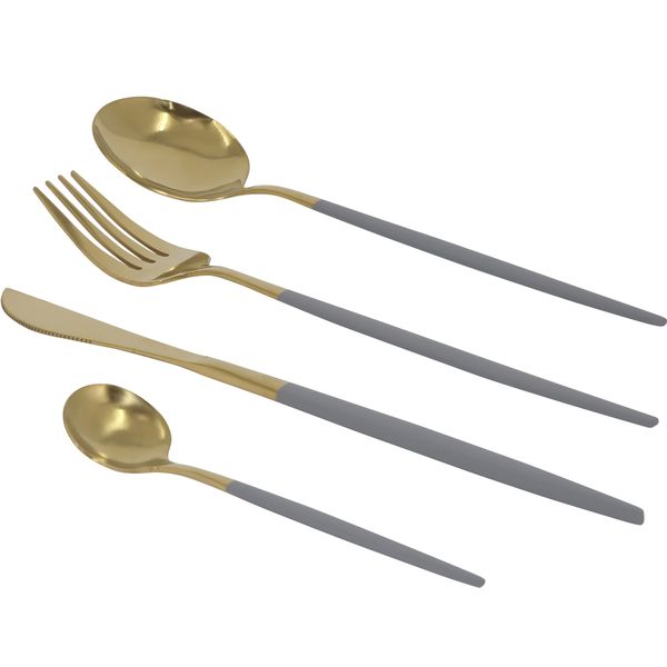 Soul Lifestyle Premium Quality 24 Piece Dinnerware Set - White/Gold