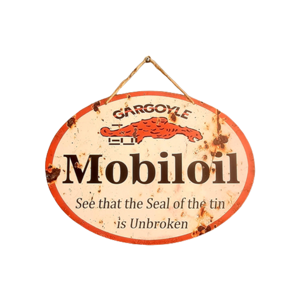 Mobiloil Gargoyle Rusted Contour Cut Wall Art