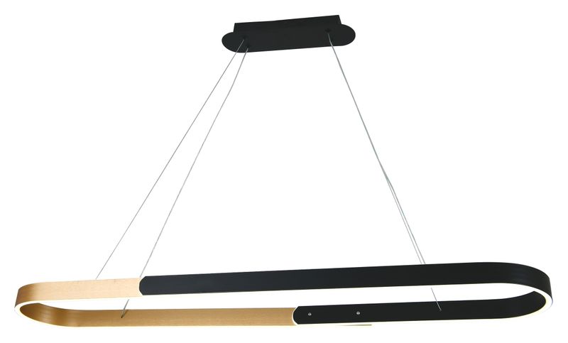 Bright Star PEN253 40-Watt LED Linear Pendant - Matt Black &amp; Brushed Brass
