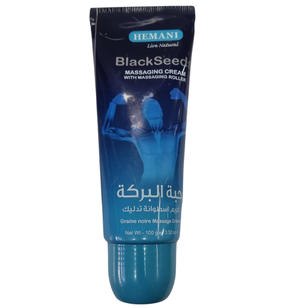 Black Seeds Massaging Cream With Massaging Roller 100g- Hemani