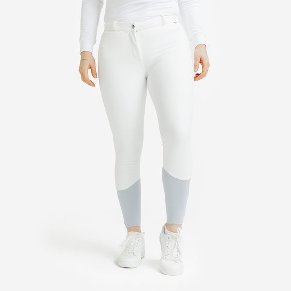 Fouganza Women's Warm &amp; Water-Repellent Horse Riding Jodhpurs Kipwarm 500 - White