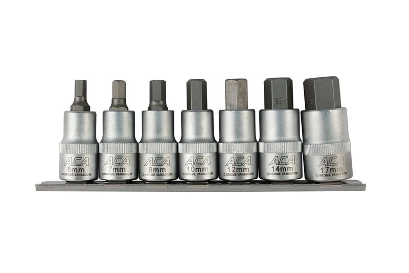 ACA - 7 Piece Hex Bit Socket Set - 55mm